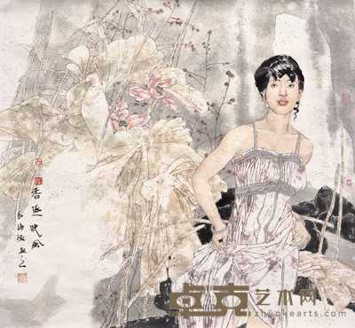 岳海波 2004年作 香逐晚风 镜心 90.5×98cm
